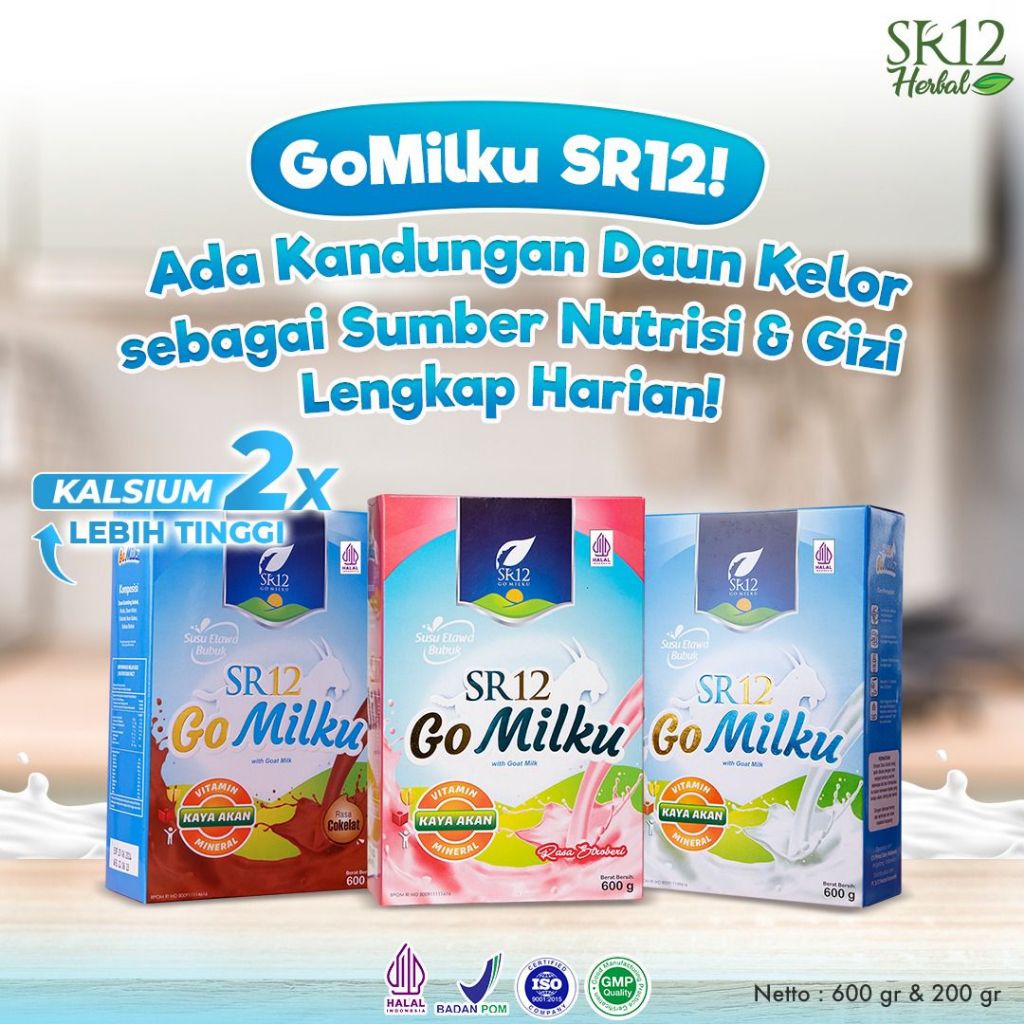 

GoMilku Susu Kambing Etawa Bubuk Rasa Stroberi Cokelat Original GoMilku SR12 Isi 200gr Halal BPOM Aman Untuk Diabetes dan Kolesterol