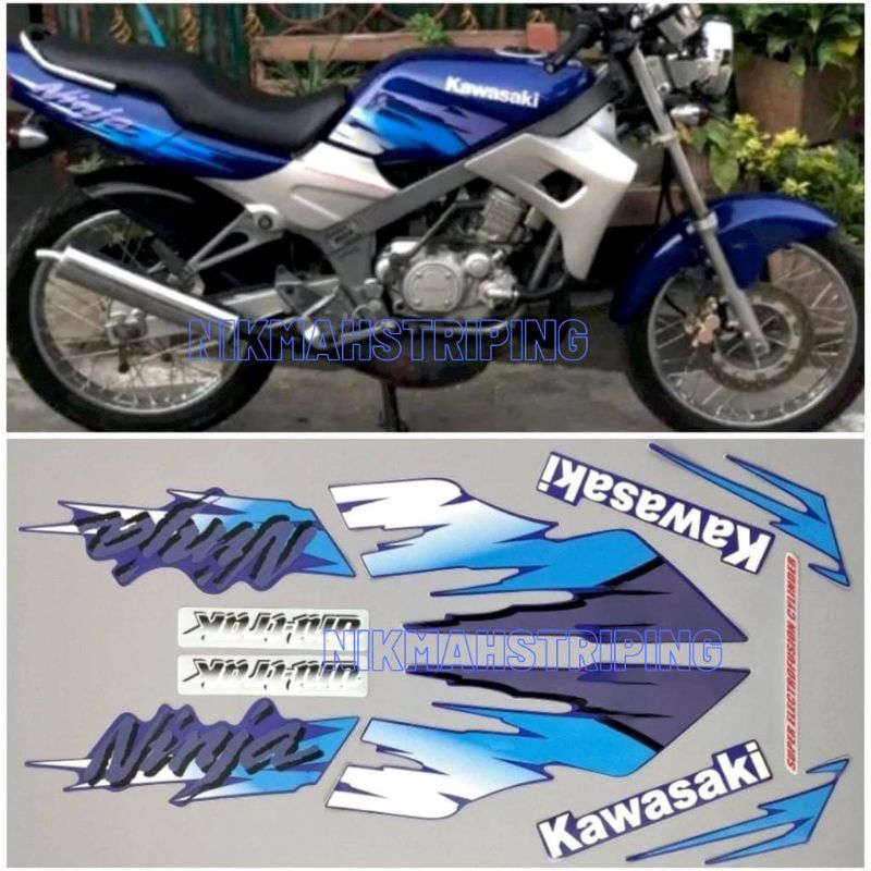 Striping Stiker Kawasaki Ninja Kis 1996 1997 1998 Fullset Biru