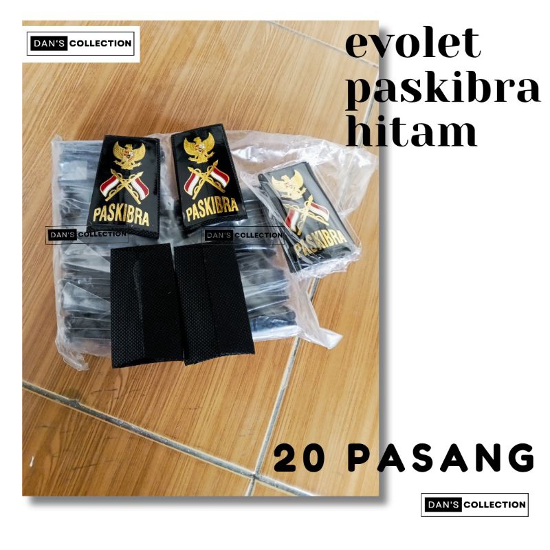 Evolet Paskibra Hitam 20 Pasang • Tanda Pangkat Paskibra Hitam 20 Pasang