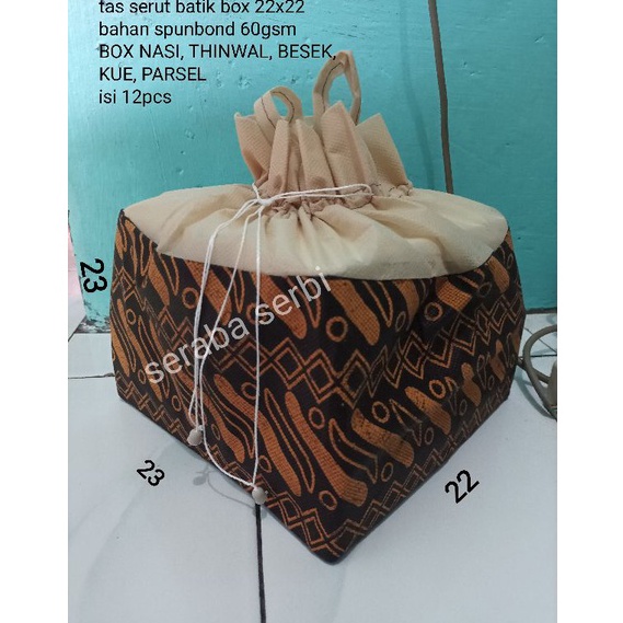 Tidak Diragukan tas spunbond batik box 22x22 tas besek tas box nasi tas thinwal tas hajatan tas kota
