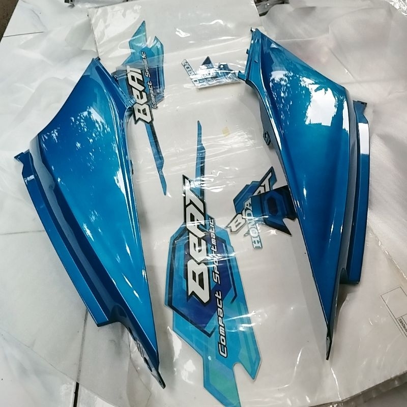 body belakang beat karbu set striping biru original
