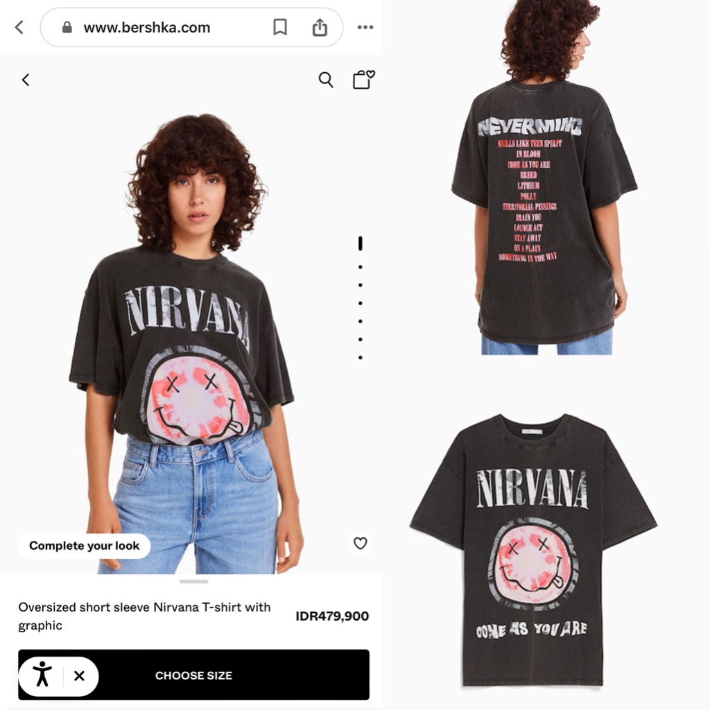 nirvana oversized printed t-shirt code 38