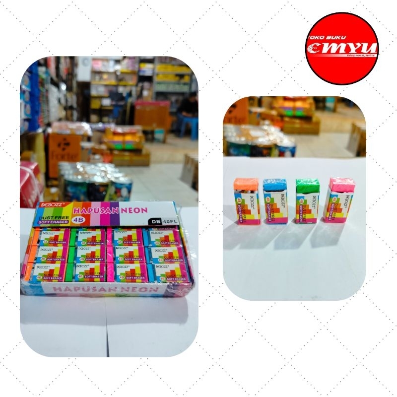 

Penghapus/ Eraser Debozz Neon DB-40FL Isi 40pcs