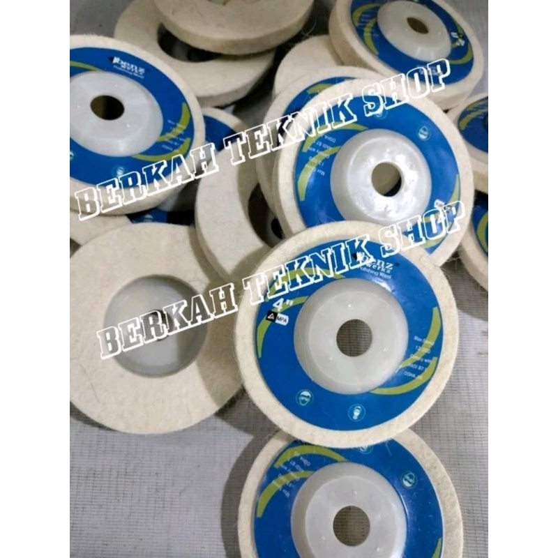 MATA GERINDA POLES 4" PUTIH (poles) GERINDING WOL batu besi stainless aluminium amplas susun spon po