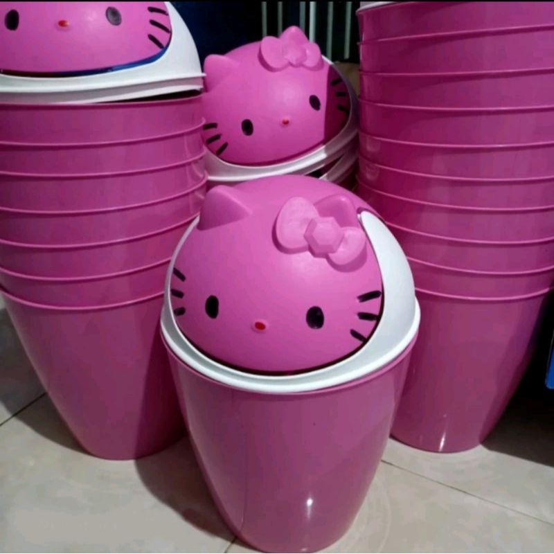 Tempat sampah karakter hello kitty-Tempat sampah lucu