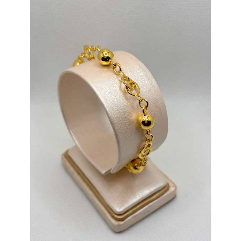 Gelang Bola Ring Padat Lapis Emas Asli