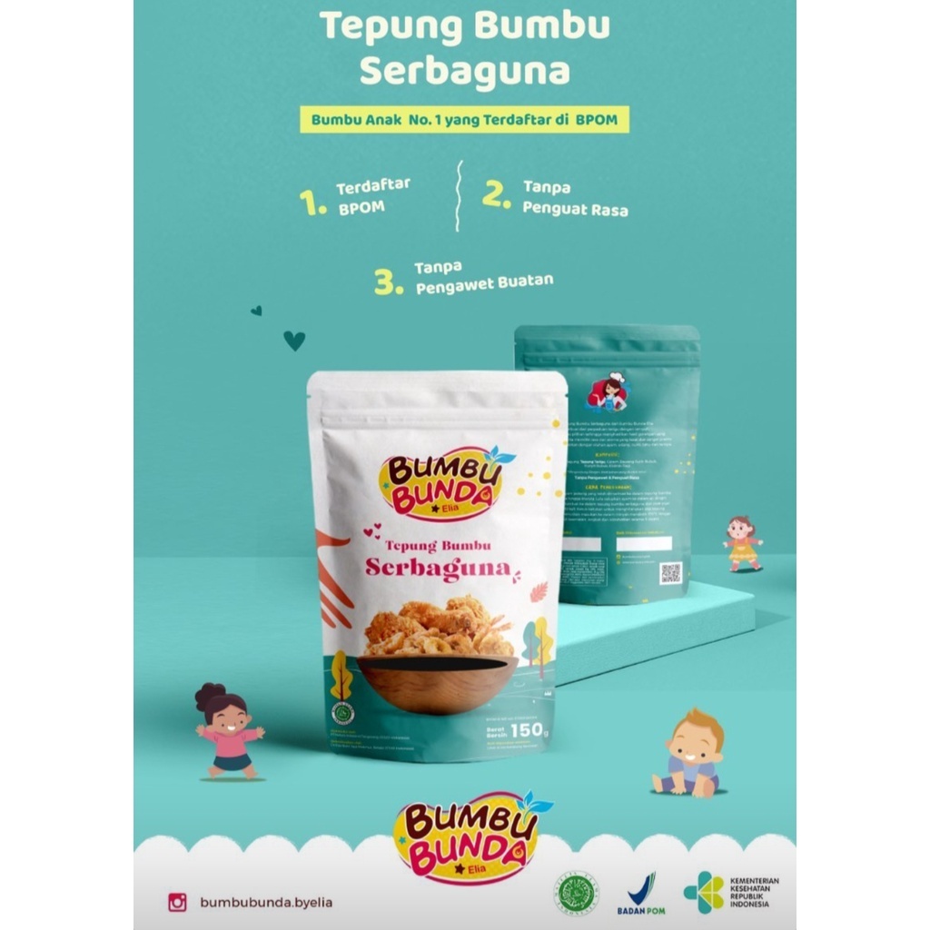 

Tepung Bumbu Serbaguna Bumbu Bunda by Elia / Tepung Crispy Non MSG No Pengawet / Tepung MPASI