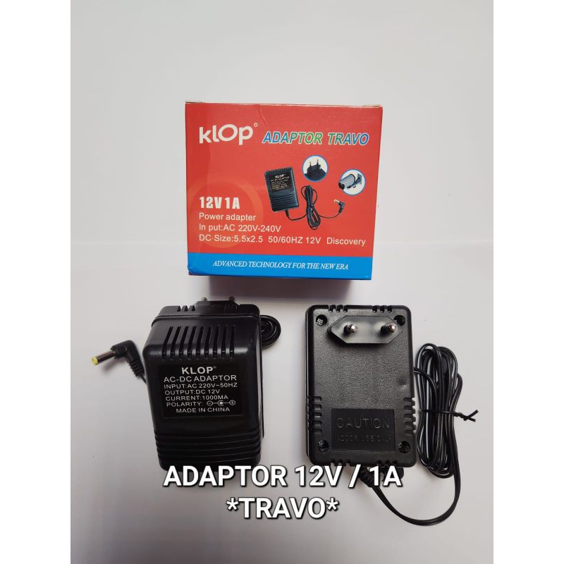 Adaptor 12v 1a Travo Klop