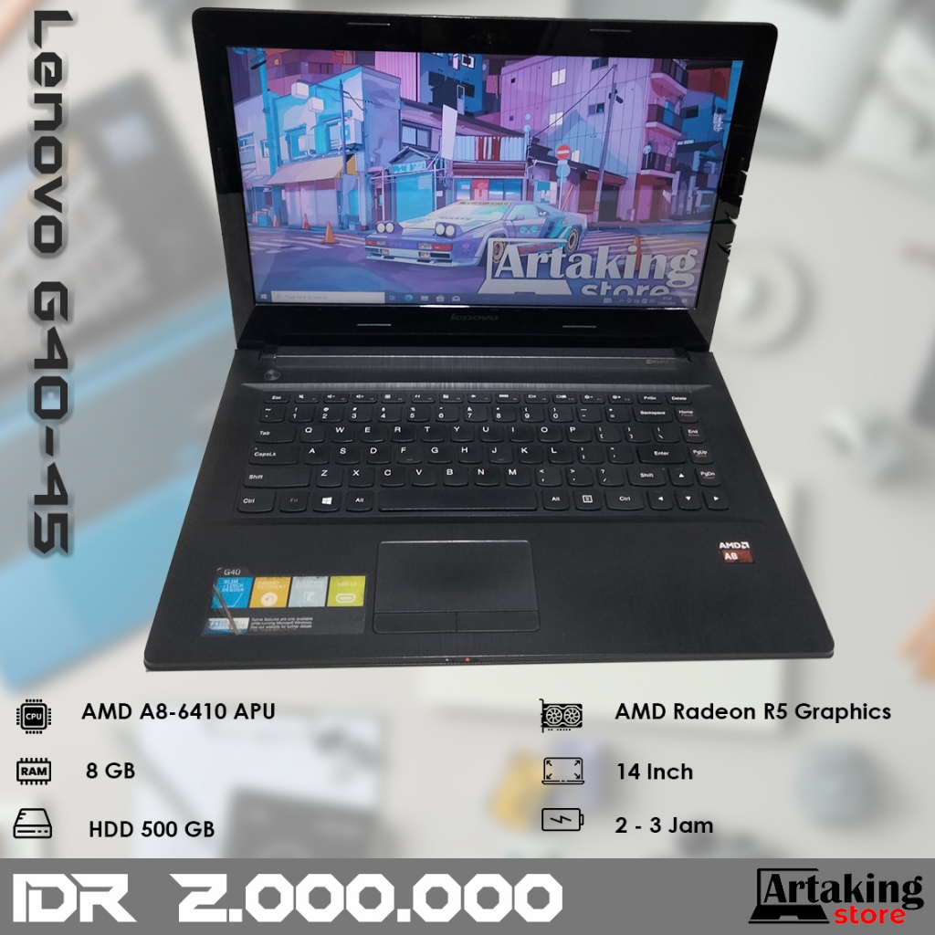 Lenovo G40-45 - AMD A8 - Ram 8 gb - sudah SSD