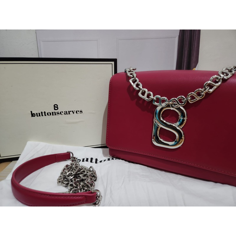 PRELOVED Tas Buttonscarves Alva Sling Bag - Fuschia