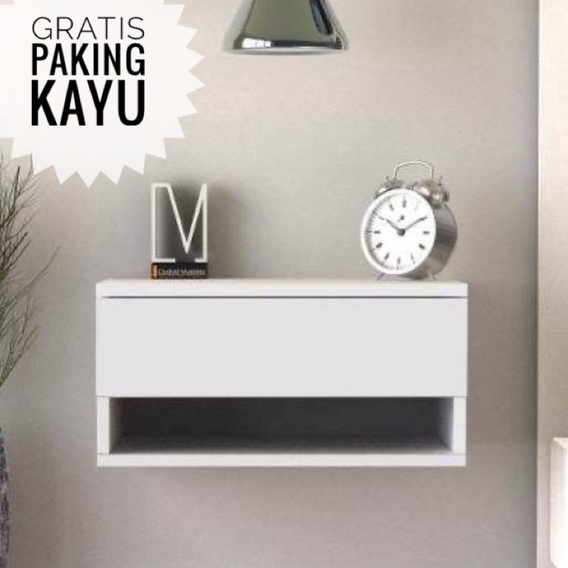 Nakas Gantung Hemat Ruang 1 Laci Nakas layang nakas minimalis