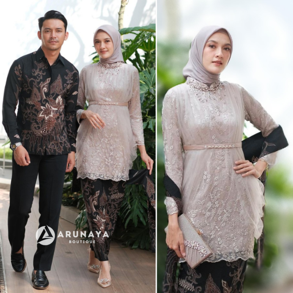 Kebaya Modern Wisuda Couple Tunangan Premium Full Payet Mewah Kebaya Madina Tunik Lamaran Batik Coup