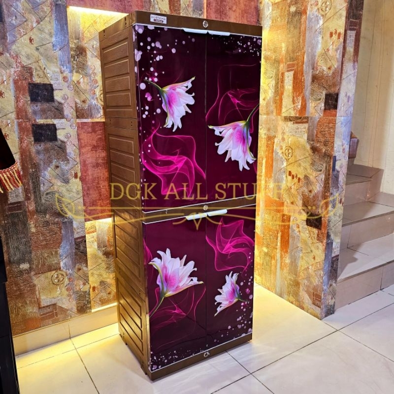 Lemari Kabinet Cabinet Penyimpanan Baju Pakaian Serbaguna Pintu Panjang Kunci Berkunci 4 Empat Tingk