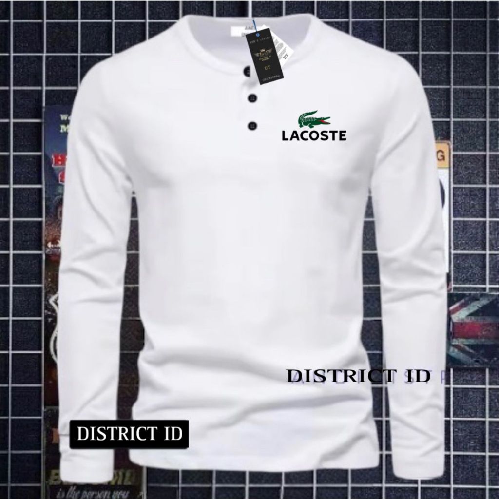 KAOS KANCING LENGAN PANJANG/KAOS KANCING TERLARIS/KAOS PRIA SABLON TERBARU/KAOS KANCING PRIA LENGAN 