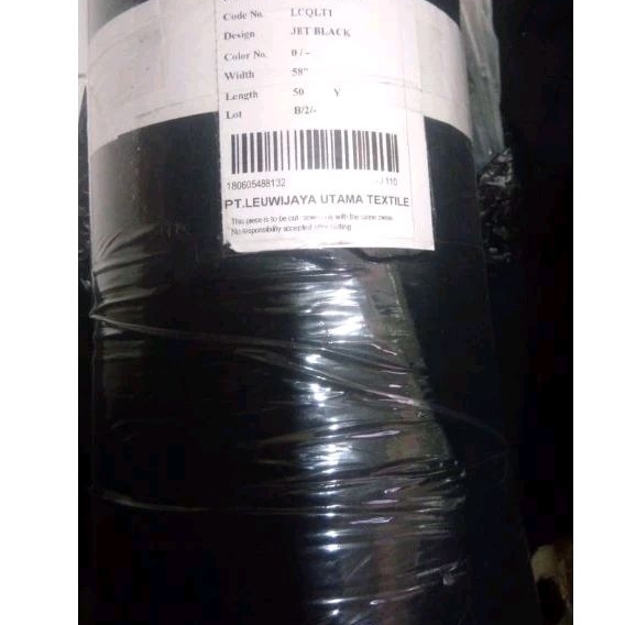 Kain Bonanza jetblack rollan 50yard lbr 150 dan 170cm plat putih