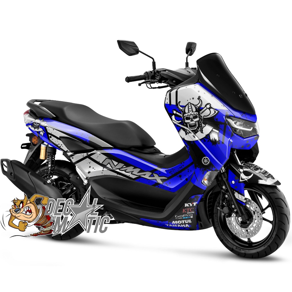 Sticker Full body Dekal Stiker Nmax Old 2015-2019 NEW NMAX 2020 - 2023 Biru Putih  Viking