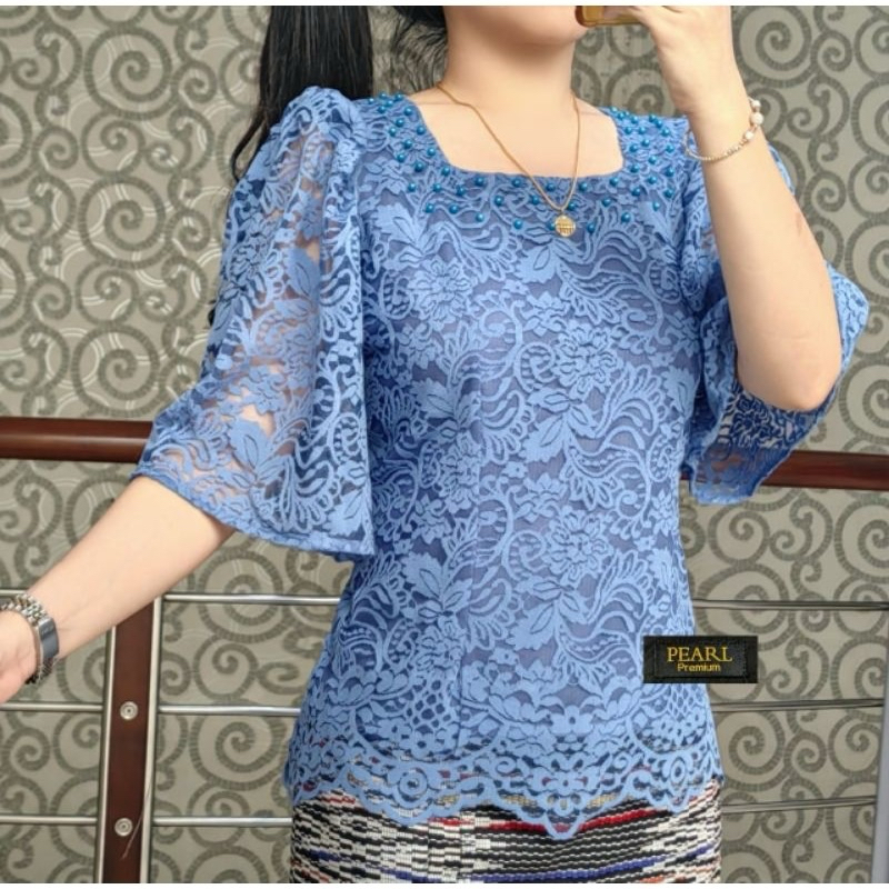 Atasan Renda Brokat / Blouse Kebaya Modern Tangan Kembang / Kebaya Batak Medan / by Miss Nauli