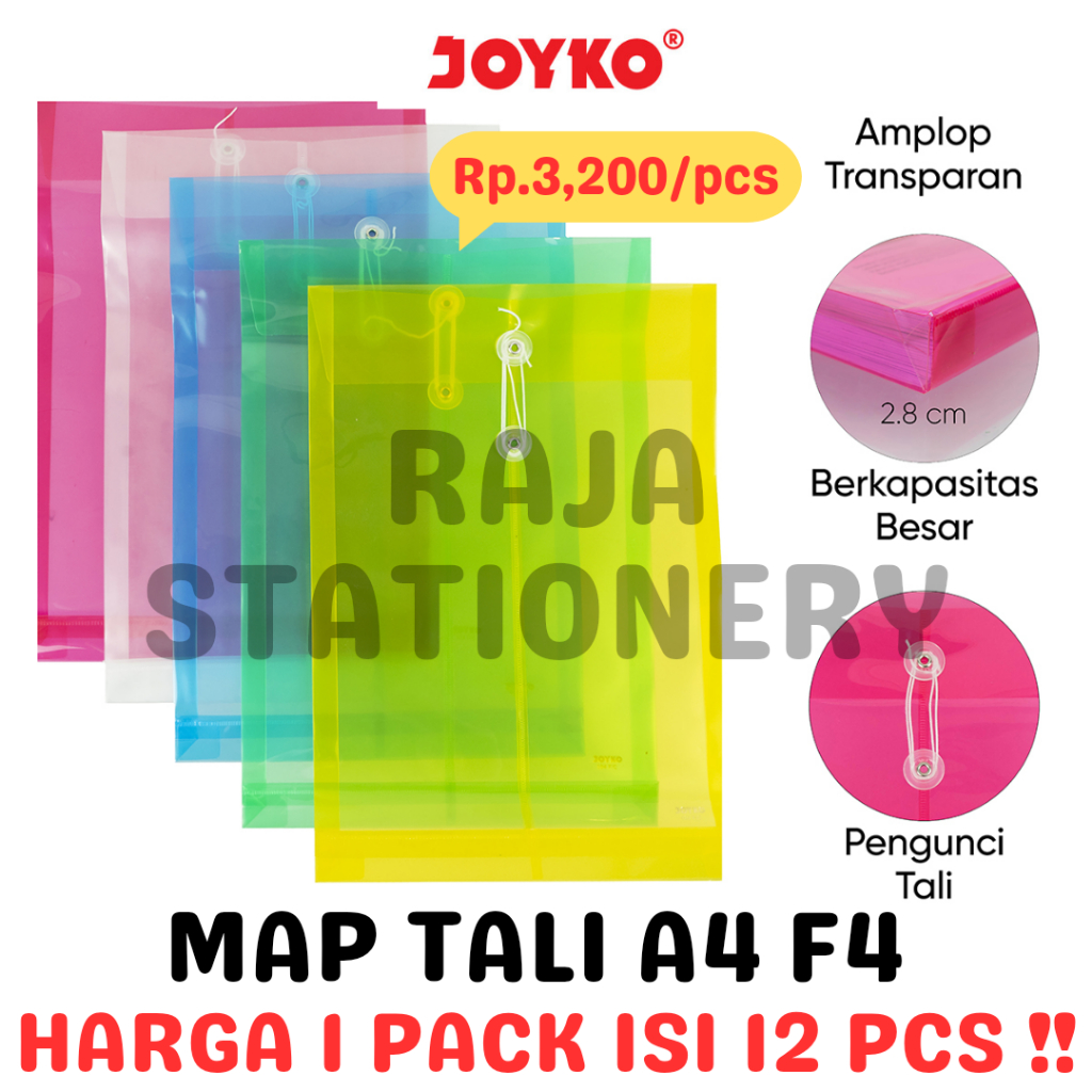 

JOYKO DATA BAG MAP TALI LINGKARAN A4 F4 FOLIO TALI JOYKO DB-104F/C [12PCS]