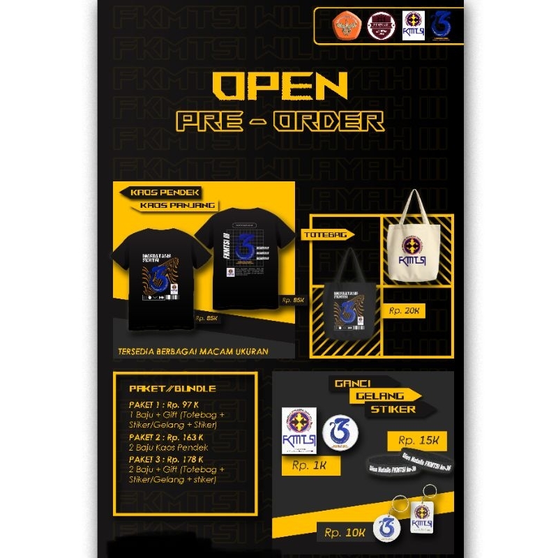 Kaos Diesnatalis ke-36 FKMTSI WILAYAH III SUMBAR - JAMBI