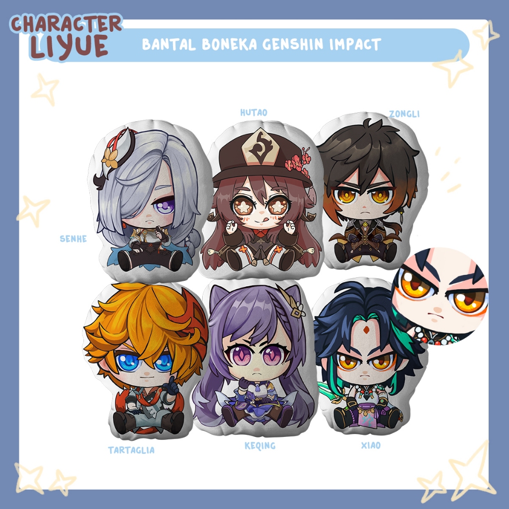 Bantal Genshin Impact (Liyue) - Senhe / Hutao / Zongli / Tartaglia / Keqing / Xiao