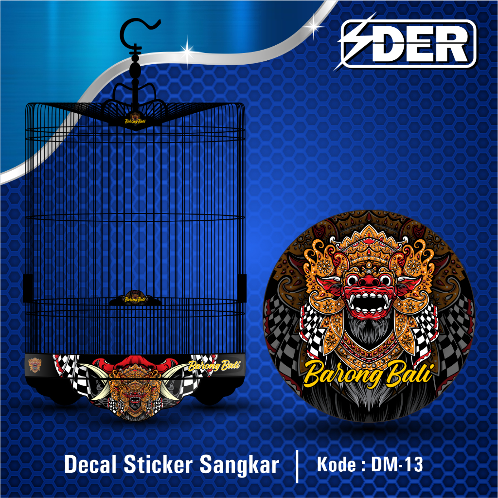 Sticker Decal Sangkar Murai Motif Barong Bali