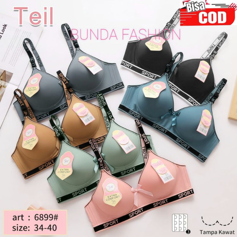 Bra Wanita Dewasa Kait 3 Bh Teli Tanpa Kawat Bahan Lembut Size 32,34,36,38,40,42