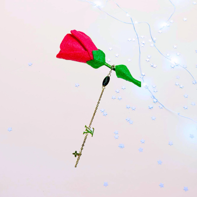 Gelang titanium lapis emas LV kecil