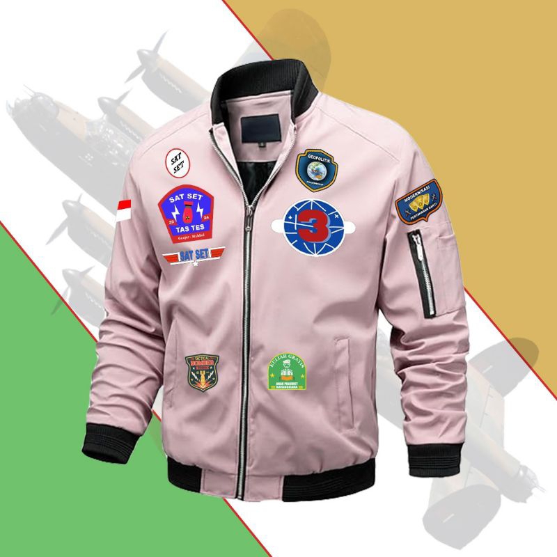 Jacket Pink Muda Elegant Top GUN Sat set Capres 3