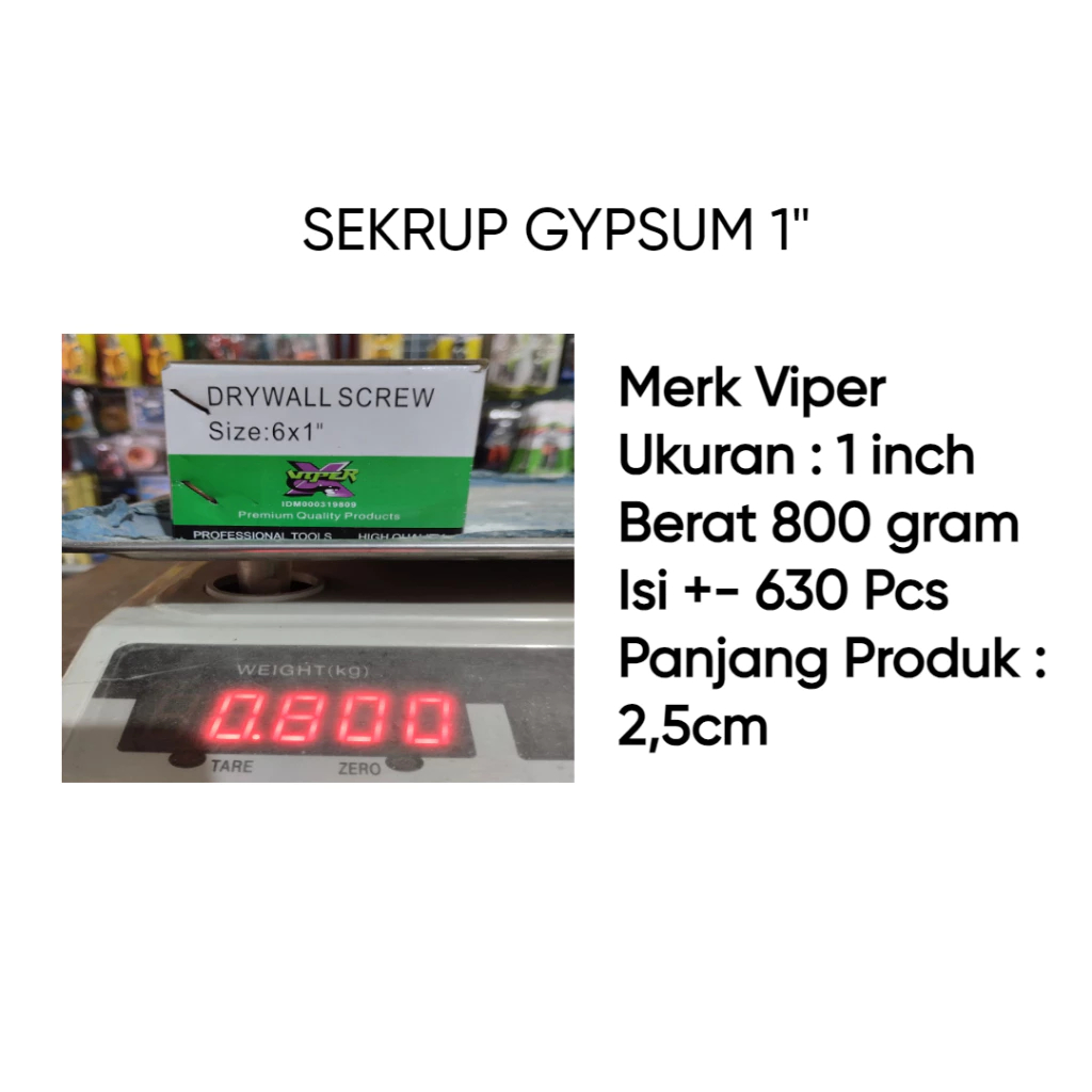 Skrup Gypsum Baja 1 inch / Baut Skrup Kayu / Drywall Screw / Skrup Hitam 1" HARGA PER KOTAK