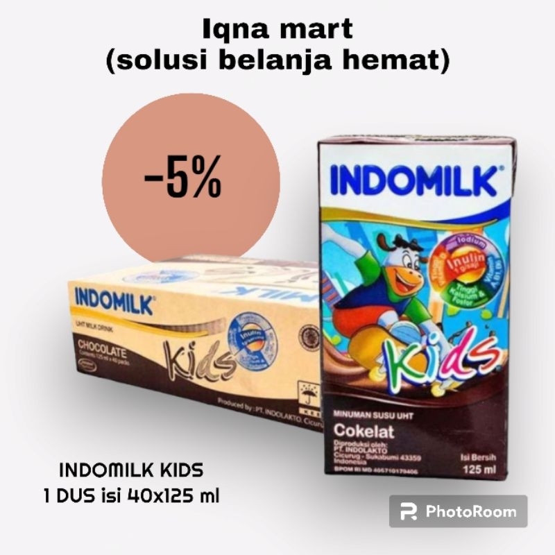 

Indomilk kids cokelat 1 dus isi 40 pcs