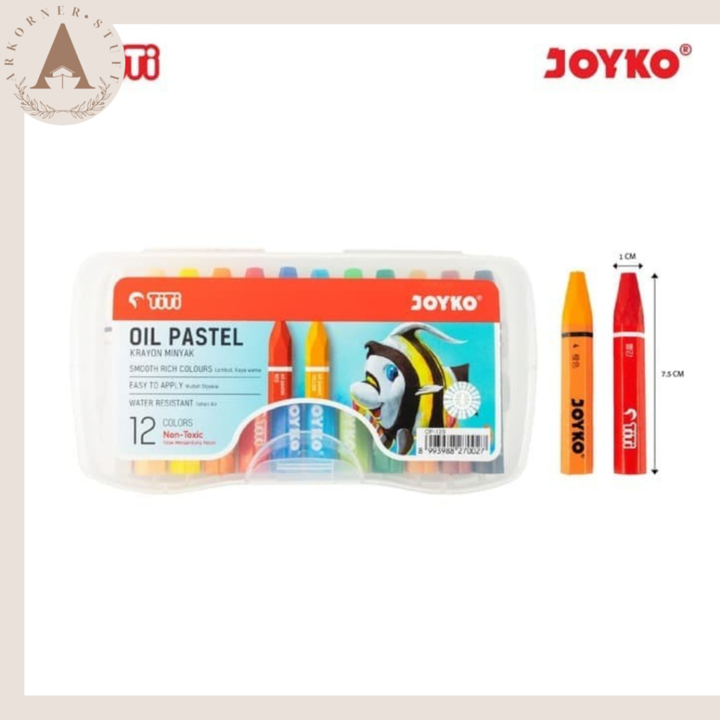 

[SET 12] Joyko Titi Oil Pastel Crayon Krayon Minyak 12 Warna