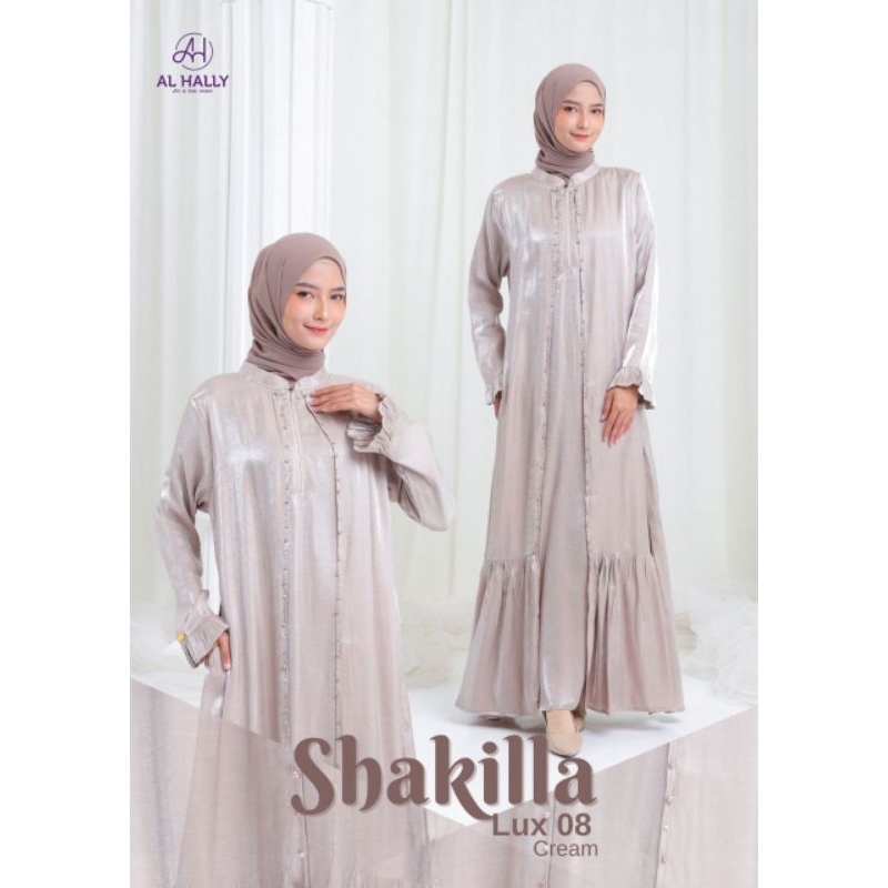Gamis Shimmer Hitam Glowsy | Shimmer Cream | Shimmer Grey | Shimmer Pink | ORI SHAKILLAH LUXURY 08 A