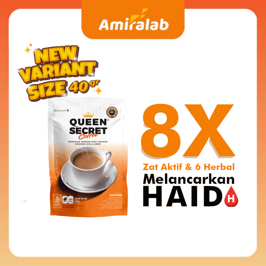 

QUEEN SECRET COFFEE AMIRALAB Minuman Kopi Pelancar Haaid Kesahatan Wanita 40GR