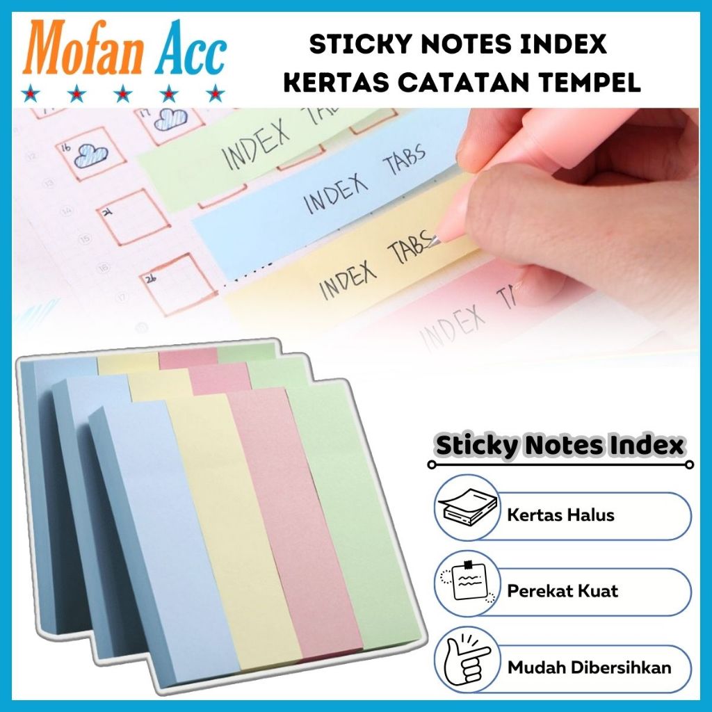 

Sticky Note Index 76x76MM 100 Lembar / Kertas Catatan Kecil Untuk Pembatas Halaman Pengingat Tugas Sekolah Pekerjaan Job Reminder / Mini Notes Stick Paper / Memo Pesan Tempel Halaman Buku Meja Kerja Komputer Telepon Warna Macaron Pastel Soft Colour