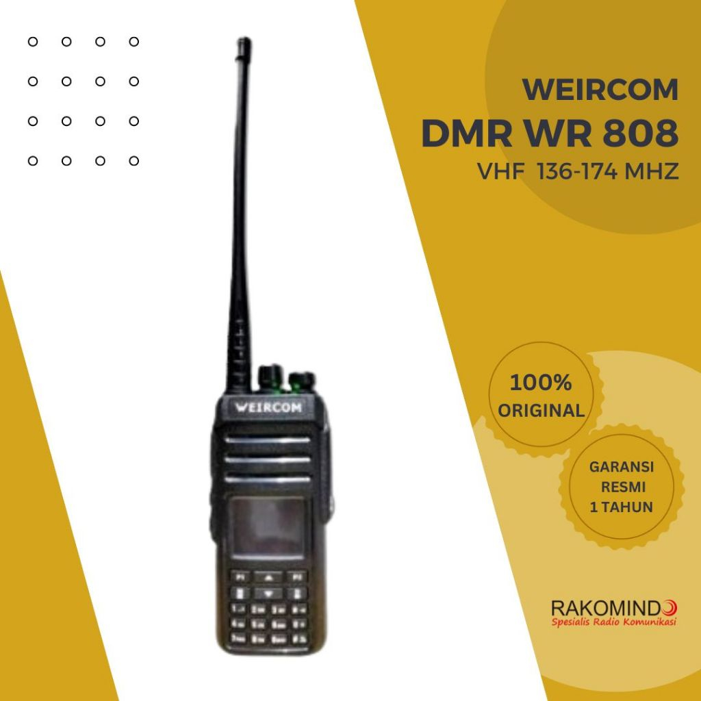 HT Weircom DMR WR 808 VHF Original Baru Garansi Resmi