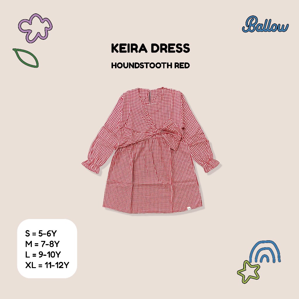 BALLOW - Keira Dress / Dress tangan panjang anak perempuan usia 5-12 tahun