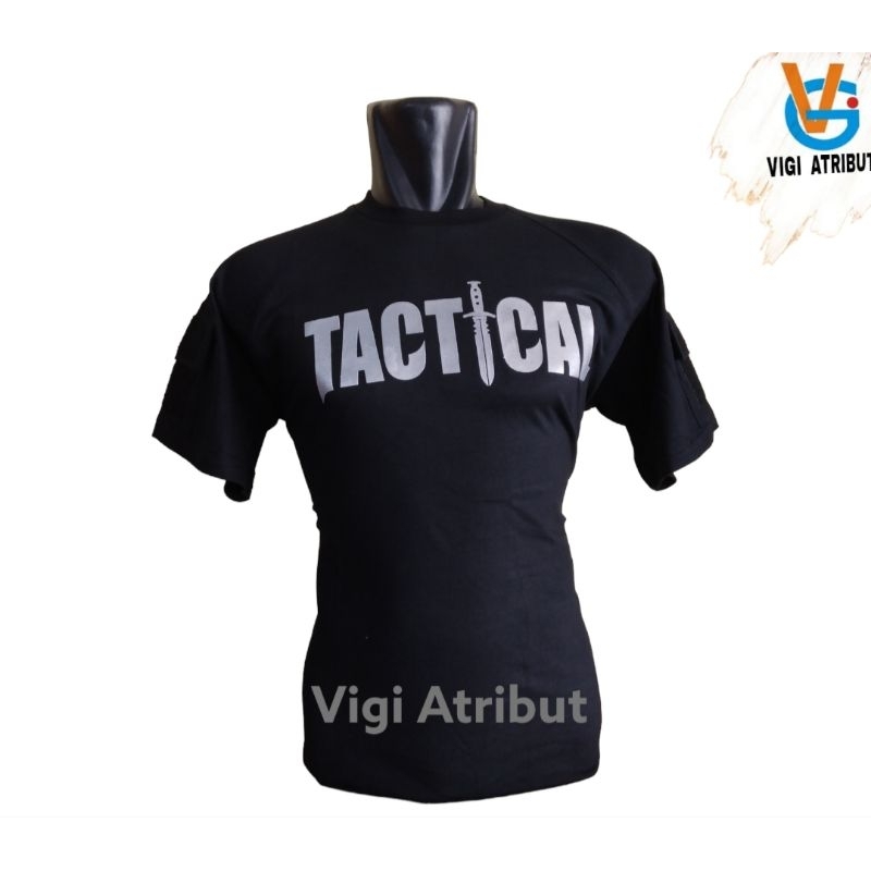 baju kaos tactical lengan pendek warna hitam