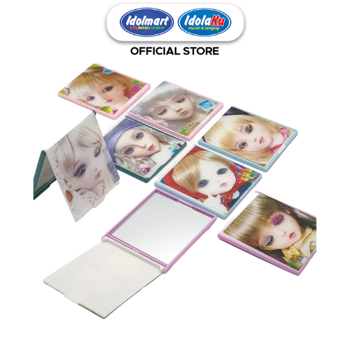 IDOLMART Cermin Lipat 3D / Kaca Mini Lipat / Cermin Rias 3D