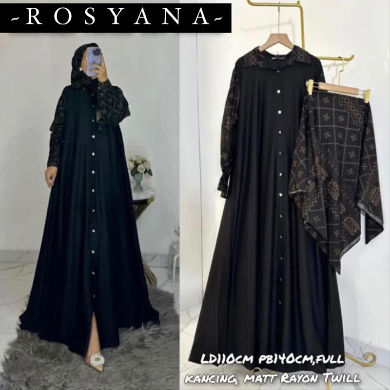 ALMIRA DRESS SET HIJAB RAYON DIAMOND PREMIUM GAMIS SET SILANG BELAKANG