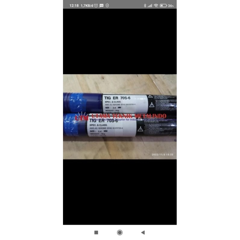 DENKI TIG ER 70S -6 dia 2,4 AWS ER