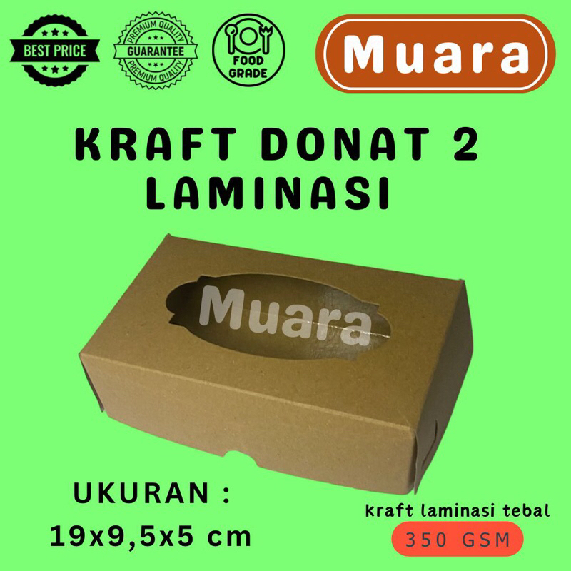 

Dos Kraft Donat Isi 2 Laminasi / Kardus Box Dus Kraft Kue Donat