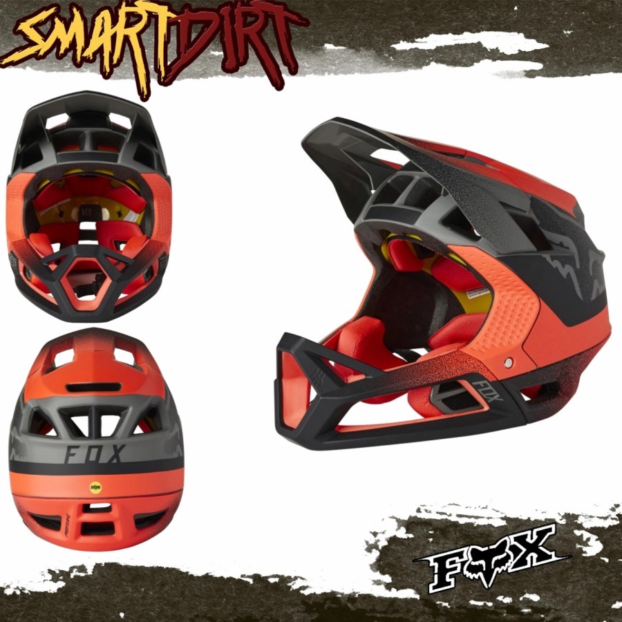 HELM MTB FOX PROFRAME ORANGE BLACK 2022 HELM SEPEDA MTB FOX PROFRAME