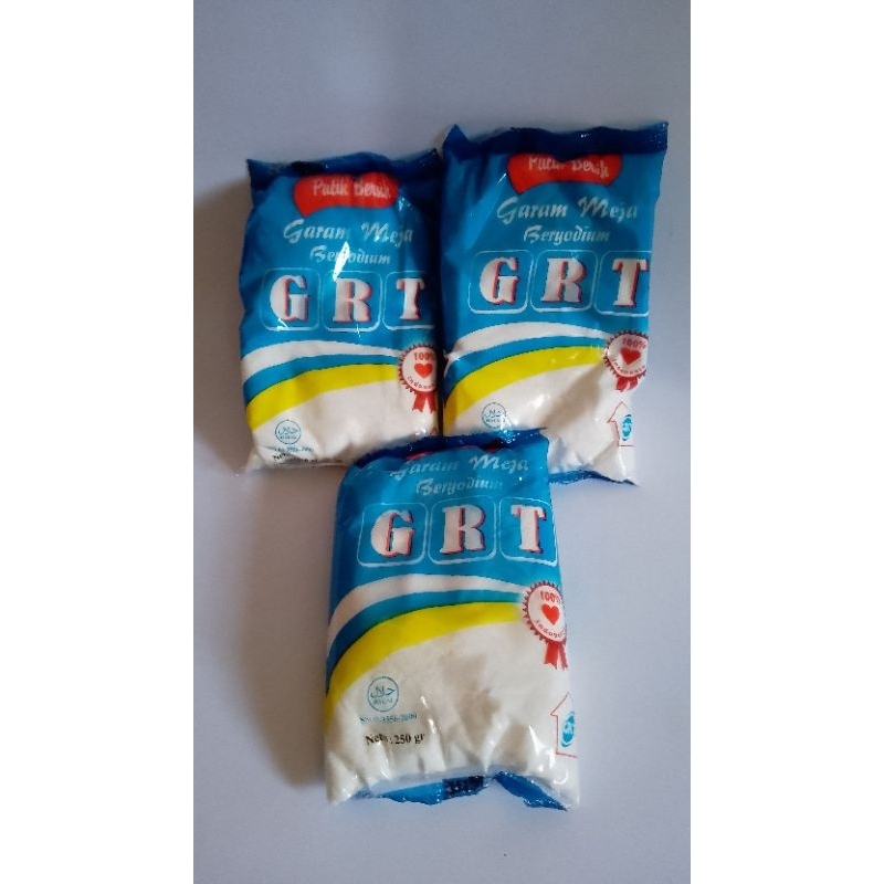 

Garam Meja Beryodium Gurita/GRT Kemasan 250gr Garam Meja/Garam Beryodium