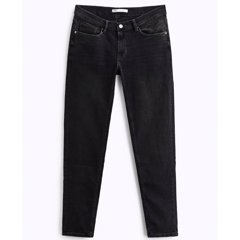 ZARA Men Slim Fit Jeans Celana Panjang Denim Pria Black