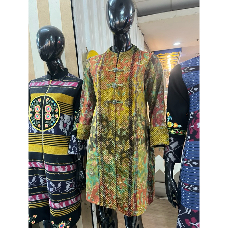 DRESS BAHAN  TENUN SIKAT BULU BULU EXCLUSIVE THAMRIN CITY