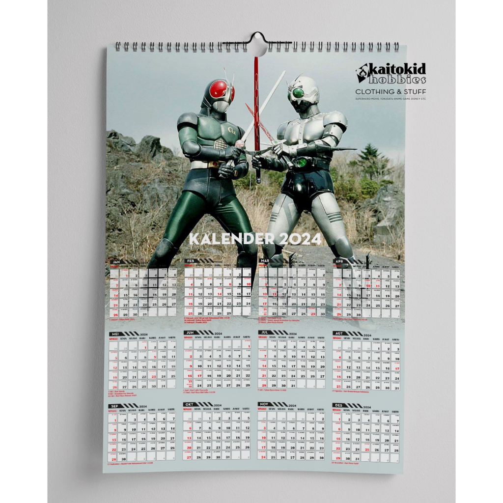 

Kalender Dinding 2025 BAJA HITAM KAMEN RIDER BLACK Kotaro Minami Calendar bisa custom desain bebas