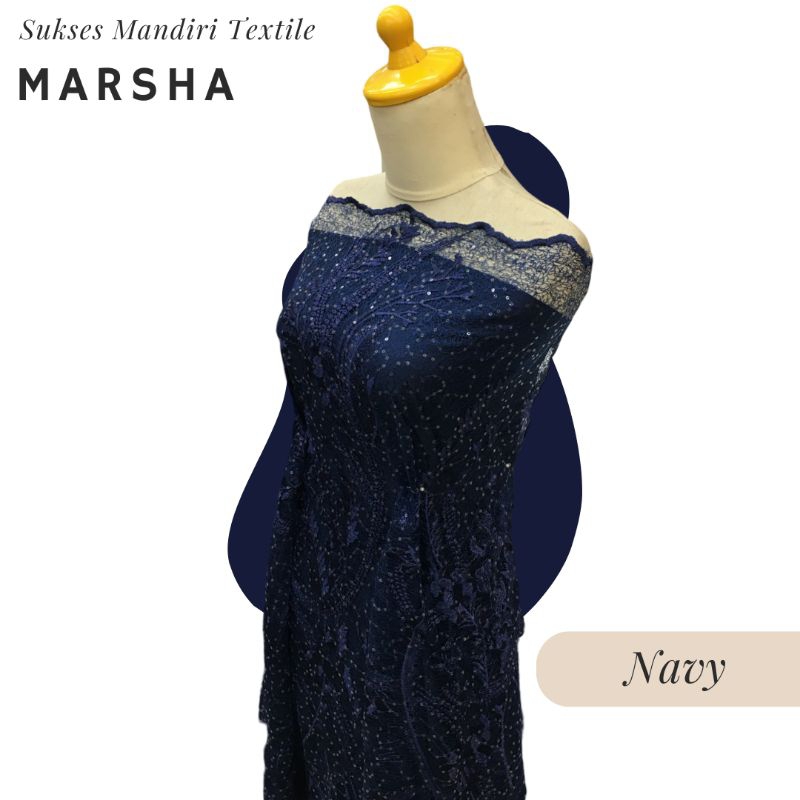 [MARSHA] Navy, Biru Navy Brokat Cantik dan Elegan | Lebar bahan : 130 cm | Harga per 1/2 meter = 50 
