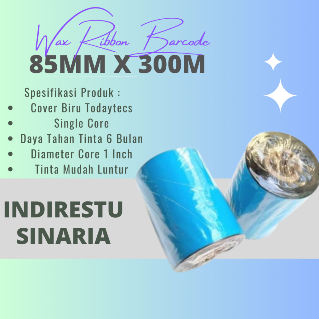 Ribbon Barcode Wax / Wax Ribbon Barcode / Wax Ribbon 85 MM x 300 M Face Out