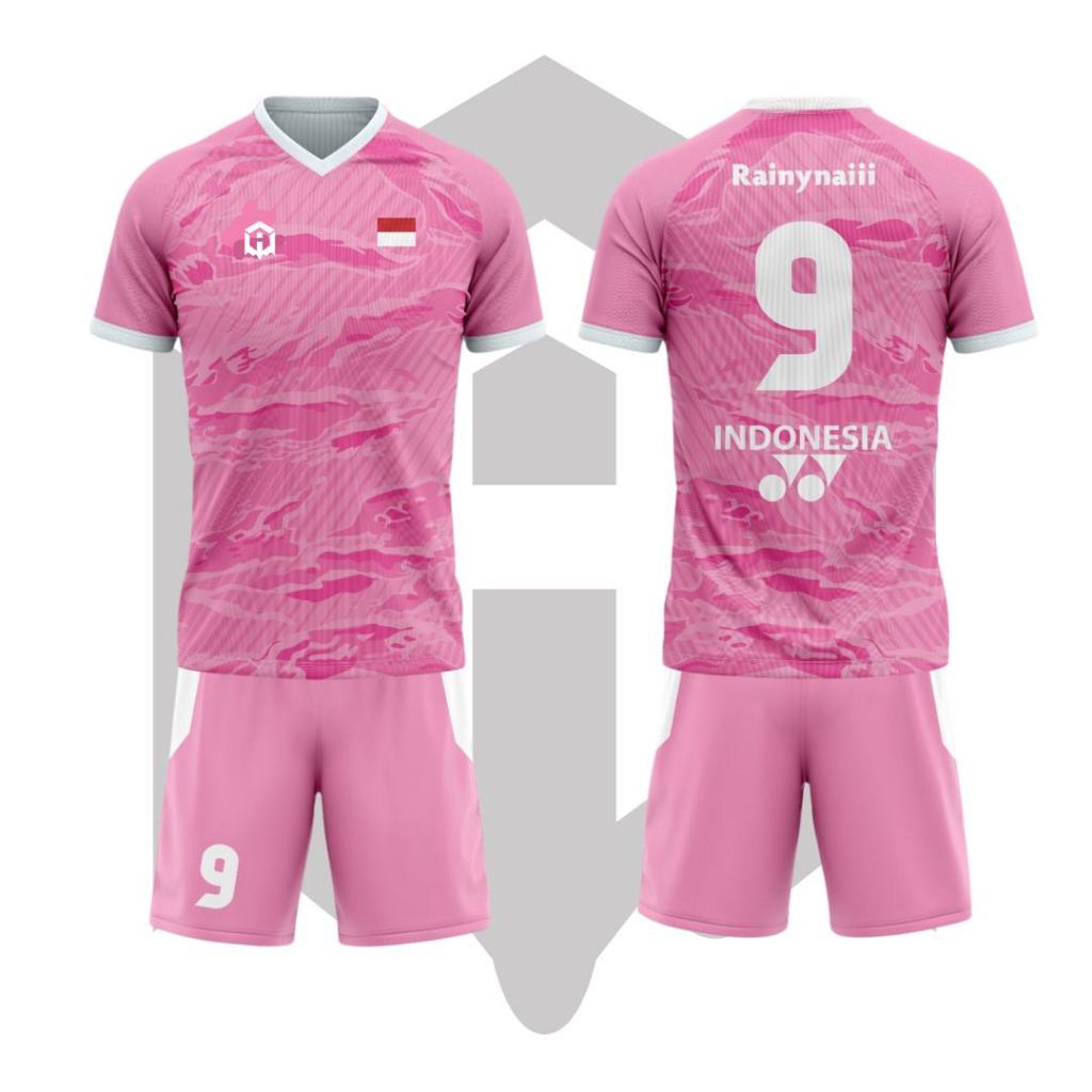 Jersey Custom Printing Badminton Pink White