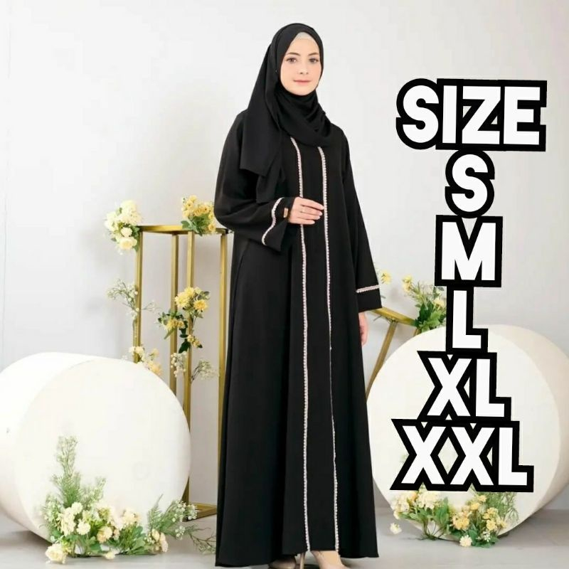 New Gamis Abaya Basic Renda Polos Abaya Turkey Gamis Modis Gamis Hitam/Putih Terbaru